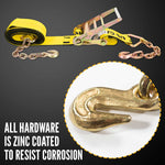 4" x 30' Ratchet Strap with Chain Anchor G70 3/8", 15' Long - View 2