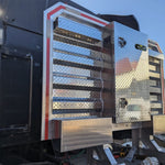 Headache Rack for Semi Truck with Center Mini Vault, 2 Chain Racks & 2 Half Trays - View 3