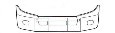 Corner Bumper- WITH FOG LIGHT RH Corner Bumper Outer with Holes, Black, 2018+, Freightliner New Cascadia